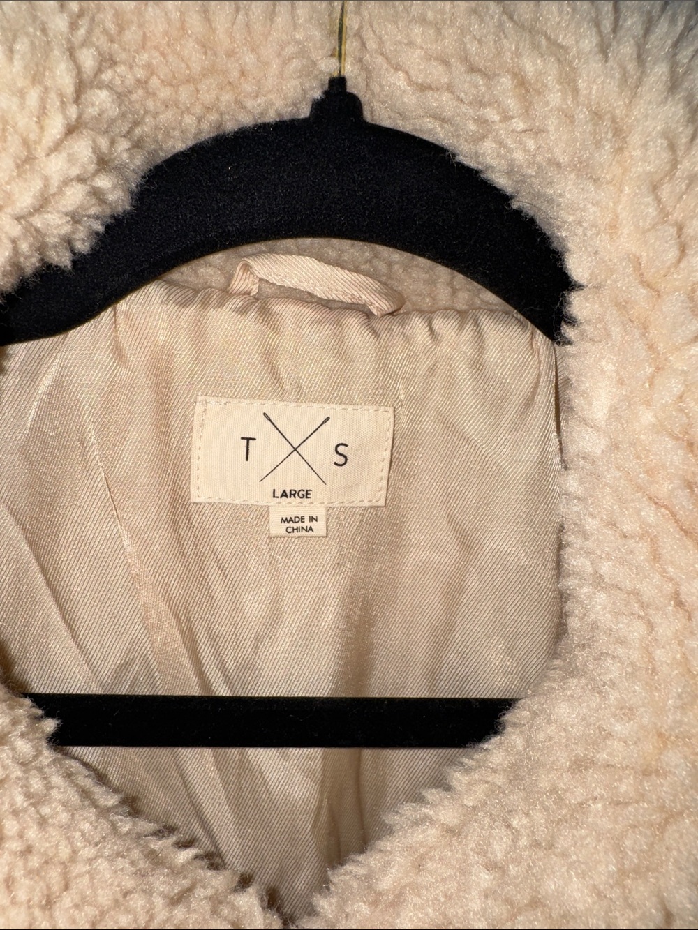 Thread & Supply Plush Thick Teddy Sherpa Fleece Jacket in Beige - Picture 6 of 7